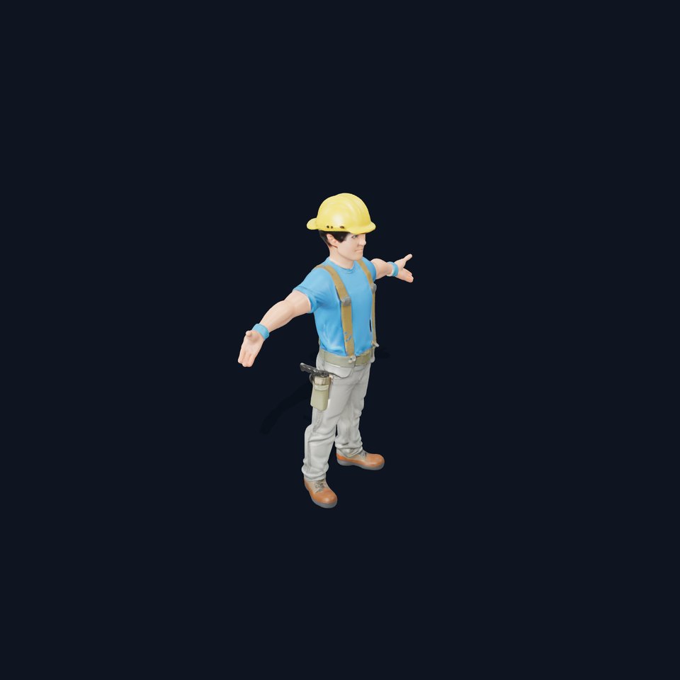 Construction Worker Character D Model Pack